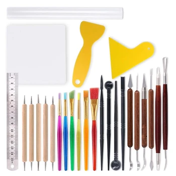 

26Pcs Modeling Clay Sculpting Tools Kits Ball Rod Stylus Modeling Tools Dotting Tools Clay Scarper for Clay Sculpture