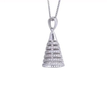 

Hollow Round Cone Hole Tower Necklaces For Women 925 Sterling Silver 3D Crystal Tower Pendants Fashion Jewelry Gifts