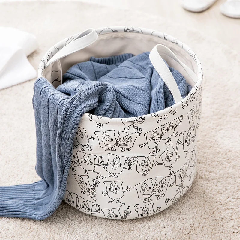 

Youpin Jordan&Judy Canvas Foldable Storage Bag Printing Cloth Storage Bag with Handle Dirty Hamper Big Capacity
