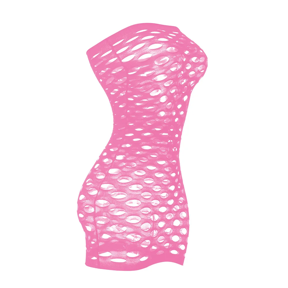pink Эластичное хлопковое сексуальное нижнее белье, сексуальное Сетчатое платье для куклы, Эротическое нижнее белье для женщин, сексуальные костюмы, нижнее белье в сеточку - Цвет: pink