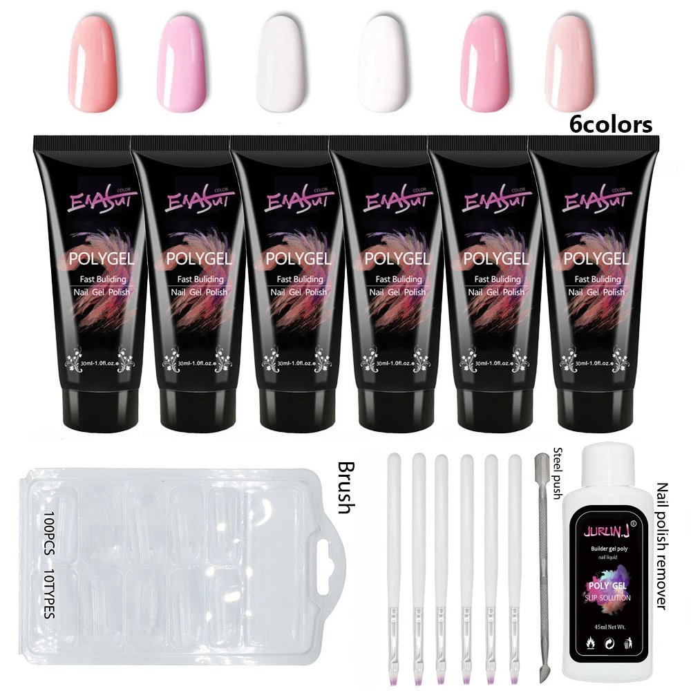 

ENASUI UV Acrylic Builder Gel Slip Solution Liquid Polygel Builder Gel Set All For Manicure Extend Builder Poly Gel Nail Kit