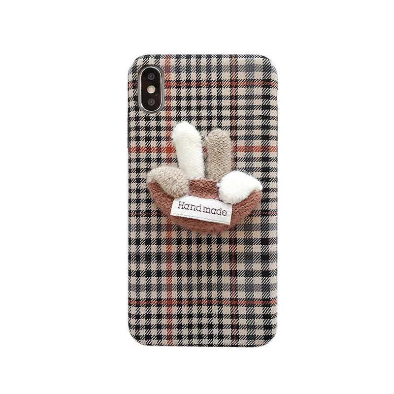 Matte Plush Grid Case For iPhone 11 Pro Max Case Soft Silicone Anti-knock Cover For iPhone 11 X XR XS MAX 7 8 6 6S Plus Coque - Color: Fiinger Grid