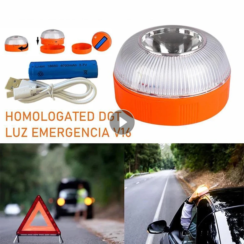 Emergency Light V16 Homologated Dgt Approved Car Beacon Rechargeable Magnetic Induction Strobe Selling | Лампы и освещение