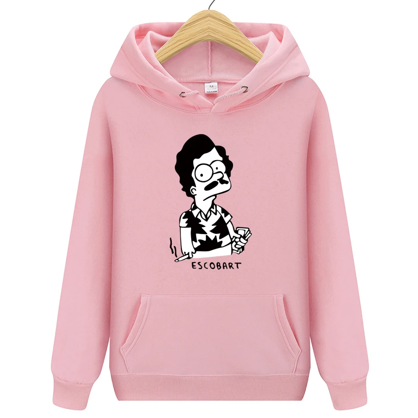 Hoodies ESCOBART Simpson Mens Hoodie Women Sweatshirts Oversized black Autumn Winter Hip Hop Men Hoodies Sweatshirt