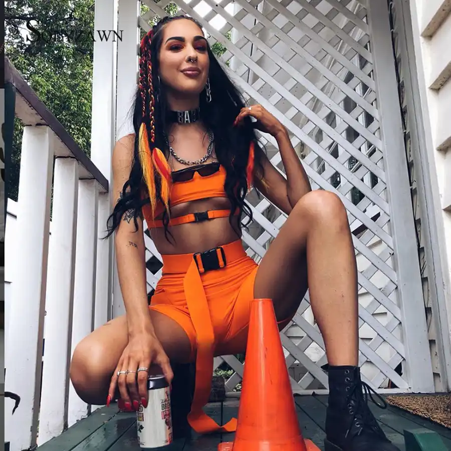 neon orange rave top