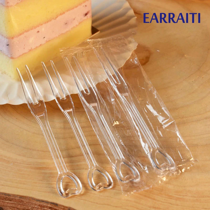 

1000PCS Disposable Fork Individually Wrapped Small Plastic Forks Wedding Party Birthday Disposable Fork Fruit Salad Dessert