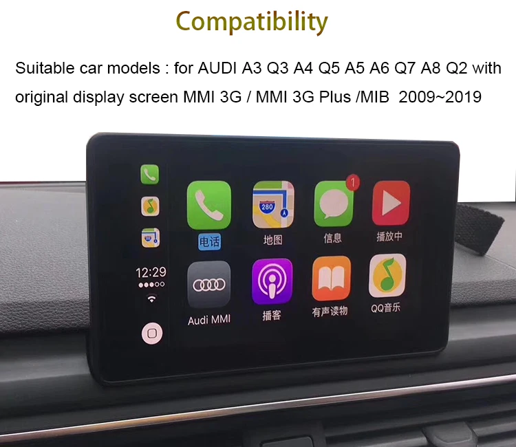 Беспроводная Apple CarPlay Android Авто экран зеркало A3 A4 A5 A6 Q5 Q7 A8 для Audi 3g MMI навигационная камера заднего вида