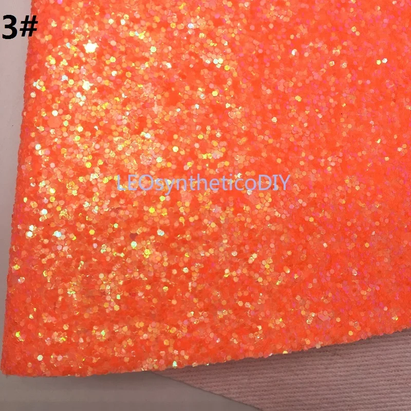 Мини-рулон 30x134 см оранжевая блестящая ткань, массивная блестящая кожа, блестящий кожаный рулон для изготовления луков LEOsyntheticoDIY SK300