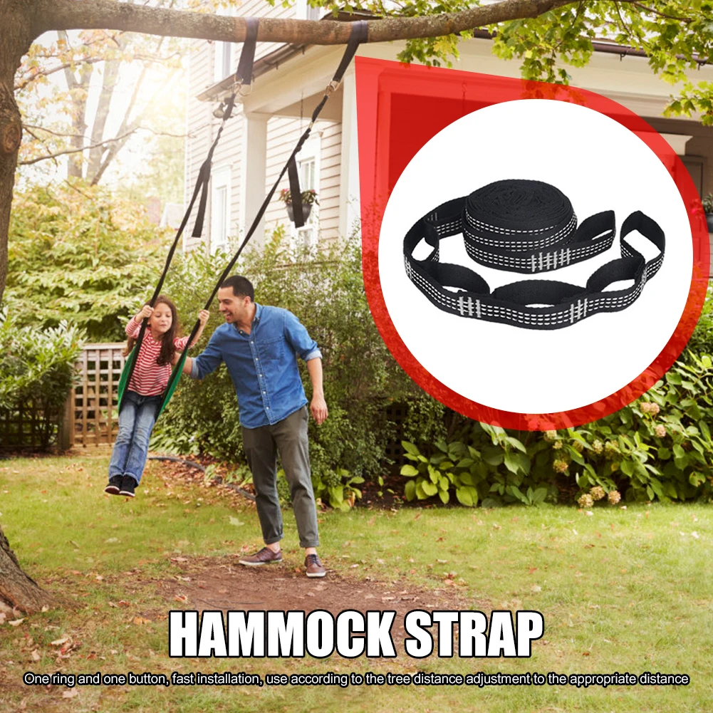 2pcs 2/2.8m Super Strong Hammock Strap Outdoor Camping Hammock Garden Swing Straps Rope High Strength Load-Bearing Strap Rope