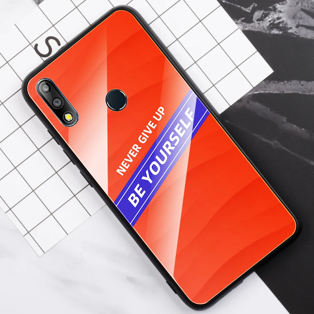 Чехол для Asus Zenfone Max Pro M2 ZB633KL ZB631KL M1 ZB601KL ZB602K со словами из закаленного стекла