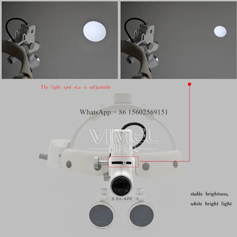3,5 увеличивающий светодиодный светильник высокой интенсивности, хирургическая лупа, стоматологическая кожаная повязка на голову, операционный головной светильник 5W