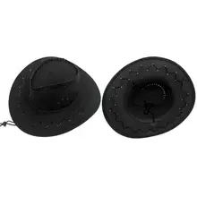 Шерстяная фетровая ковбойская шляпа для женщин и мужчин с широкими полями, ковбойская коса, головной убор, кепка C6UD