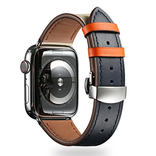Бабочка Туфли с ремешком и пряжкой для наручных часов Iwatch, 4/3/2/1 ремешок для наручных часов Apple Watch, версии 3, 4 года группа 44 мм 40 мм, 42 мм, 38 мм, версия ремень из натуральной кожи браслет - Цвет ремешка: 6
