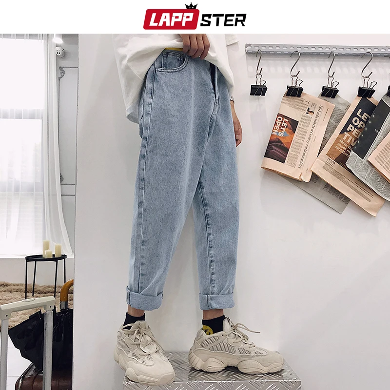 LAPPSTER Blue Skinny Jeans Men 2020 Harem Pants Mens Japanese Streetwear Hip Hop Denim Pants Male Korean Fashions Loose Pants LAPPSTER Blue Skinny Jeans Men 2020 Harem Pants Mens Japanese Streetwear Hip Hop Denim Pants Male Korean Fashions Loose Pants