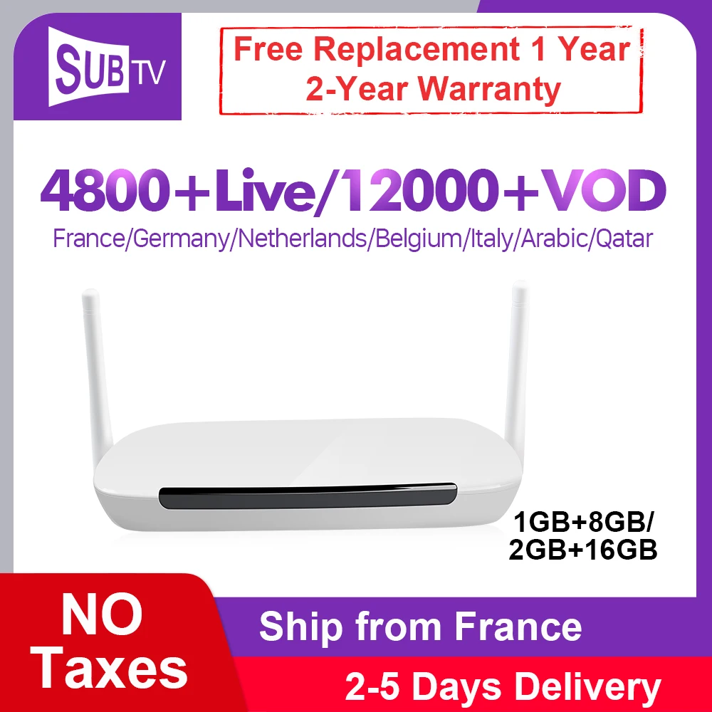 

IPTV France Leadcool Q9 RK3229 Android 8.1 Smart Tv Box With 1 Year SUBTV Iptv Code 4K Full HD French Arabic UK Portugal IP TV