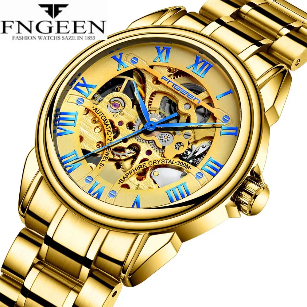 Мужские автоматические часы FNGEEN механические Reloj Luminous Relogio Masculino