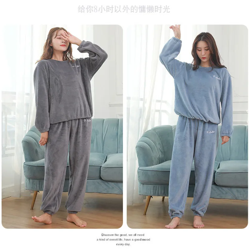 

Two Piece Set Women Tops And Pants 2020 Tracksuits Women Casual Homewear Plush Long Sleeve Trouser Suit Free Size ододи