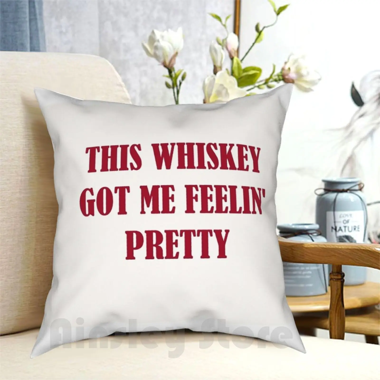 

Higher Lyrics Pillow Case Printed Home Soft DIY Pillow cover Higher Lyrics Music Whiskey Pretty Top Womens Men Unisex