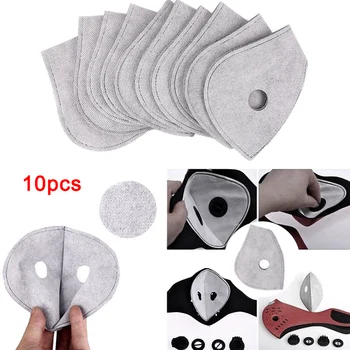 

10Pcs Face Mask Activated Carbon Anti Dust Dustproof Anti Pollution Face Mask Filters for Motorcycle Bicycle Skiing Riding Mask