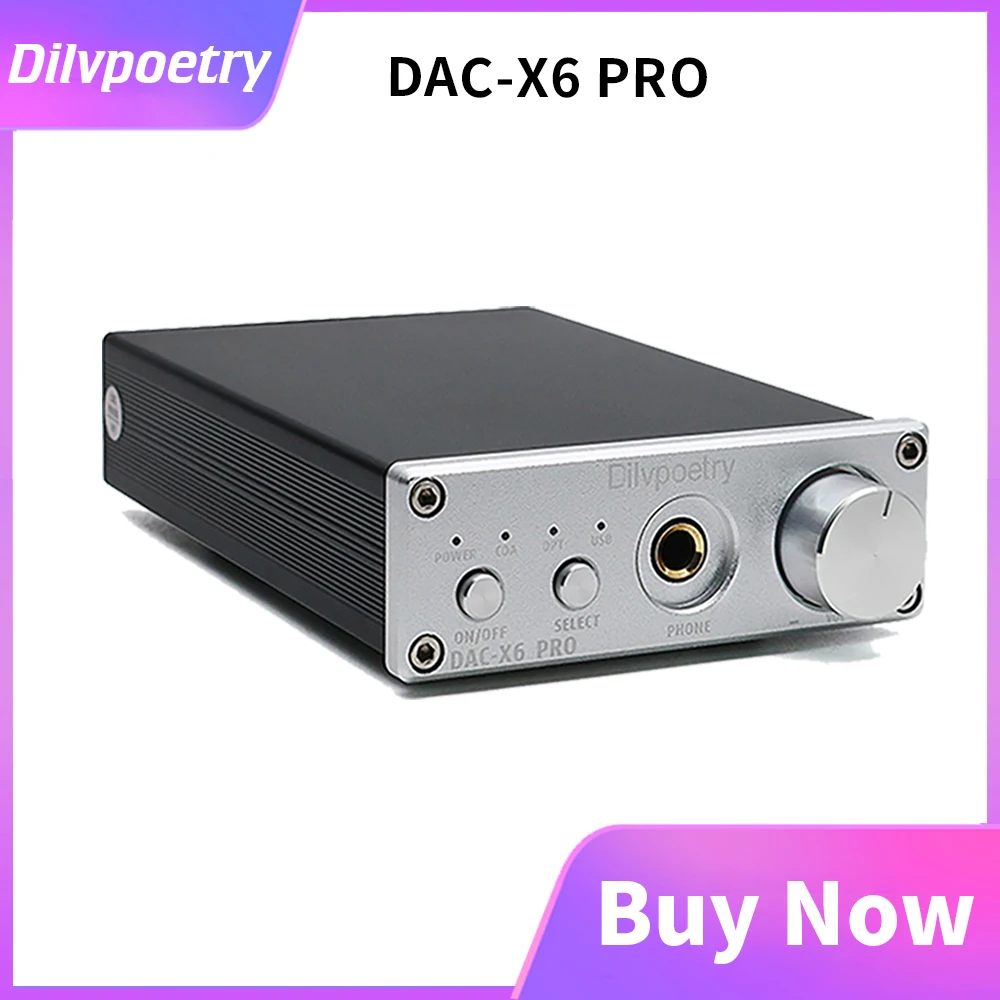 Усилитель для наушников dilvpoet DAC X6 pro tpa6120 USB/коаксиальный/оптический вход CM6642 CS8416