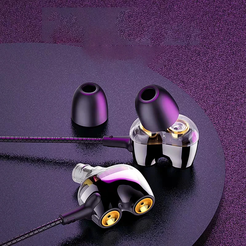 Langsdom HIFI наушники-вкладыши для игр Супер бас D2V портативные Проводные HIFI двойные колонки наушники стерео наушники с микрофоном