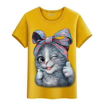 

Cats 3D Printed T-shirt Women Hipster T Shirt Femme Imprim Gothic Punk Shirt Funny T Shirts Summer Plus Size Tops for Women 2020