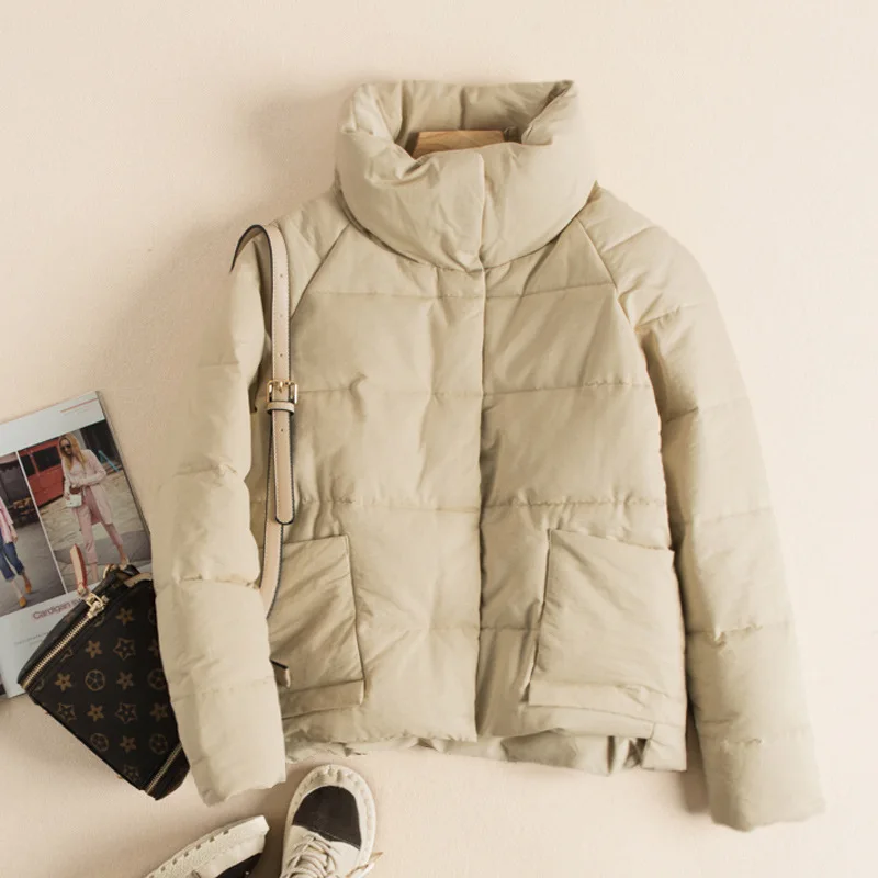 

Short Cotton Coat Women's 2019 New Style Korean-style Loose-Fit Padded Stand Collar Cotton-padded Jacket down Feather Cotton-pad