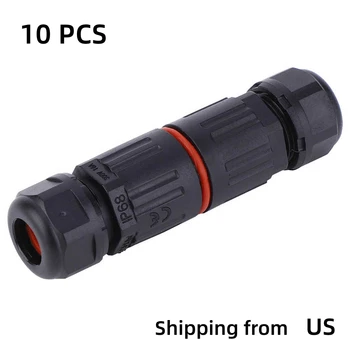 

10PCS IP68 Waterproof Connector Electrical Wire Cable 3Pin Terminal Adapter Connector Outdoor