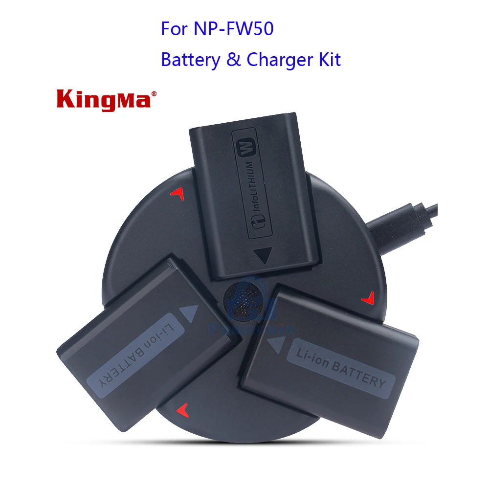 Комплект из 3 предметов от Kingma: NP FW50 Камера Батарея 1080 мА/ч 7 4 V двойной Зарядное