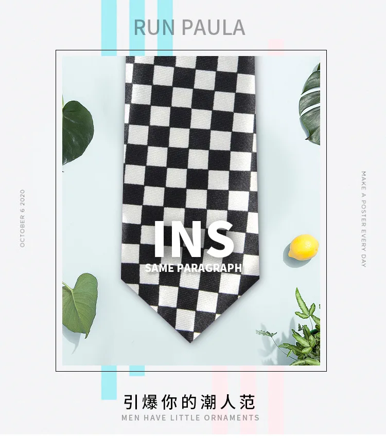 Ties Women Simple Classic Vintage Striped Dots Printed All-match Korean Style Womens Tie Unisex Couples Harajuku Ulzzang Fashion