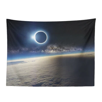 

Fun Illusion Tapestry Planet Clouds Black Starry Sky Wall Dormitories Polyester Decorative Bedroom Large Quick-Drying Yoga Mat
