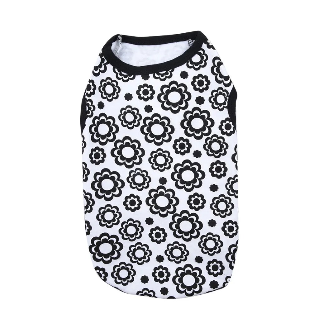 Fashion Pet Vest Summer And Autumn Flower Pattern Comfortable Dog Cat Clothing