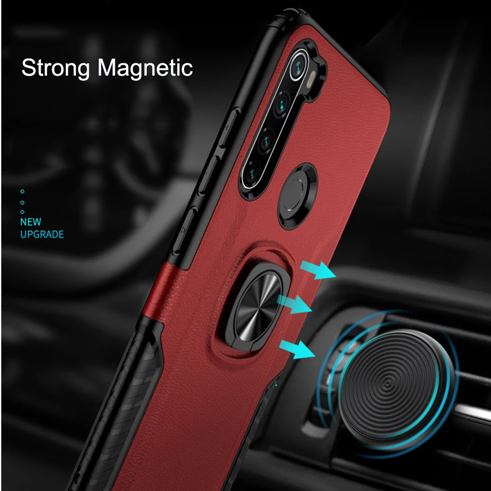 Палец кольцо подставка чехол для телефона для Xiaomi Redmi Note 8 Note 8 Pro K20 K20 Pro PC& TPU бизнес противоударный адсорбционный чехол