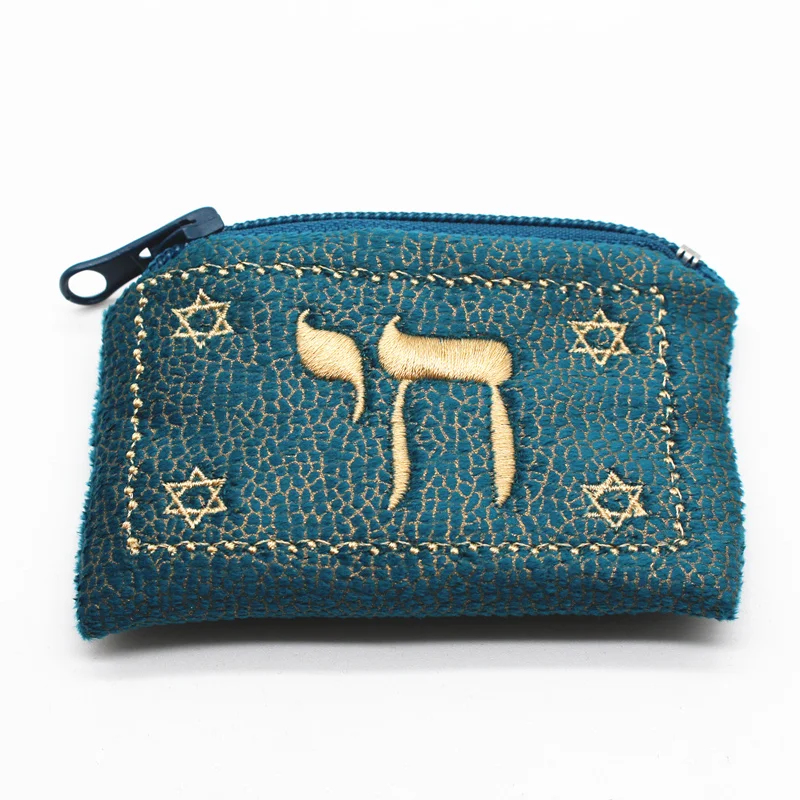 Еврейская мини-сумка-кошелек, сумка Давида звезды, вышивка, иврит, кошелек для монет, замшевая ткань