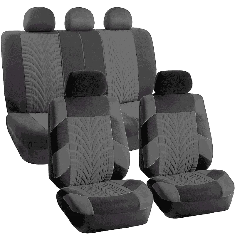 1 комплект/9 шт. вышитый набор автомобильных сидений Универсальный подходит для большинства автомобильных покрытых шин трек деталь модельный автомобильный чехол для сиденья - Название цвета: 1set black