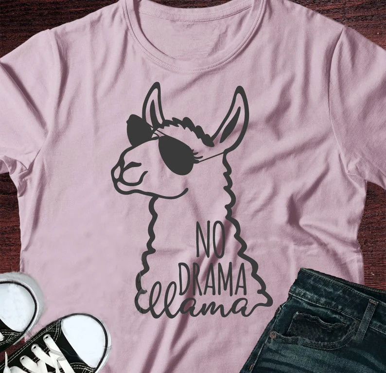 Без драмы Llama футболка эстетическое винтажное гранж Графический Женский Забавный CamisetasCasual унисекс футболка Топ Прямая