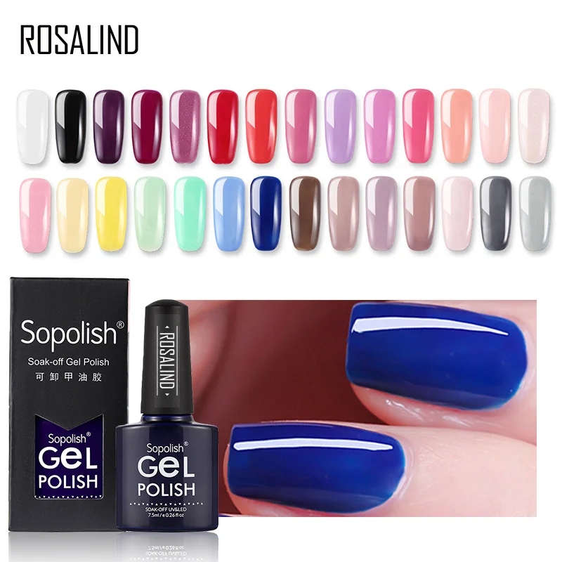 

ROSALIND Hybrid Varnishes Nail Gel Polish 7.5ml Top Base Coat Primer For Manicure Gel Lacquer Semi Permanent Nail Art Design
