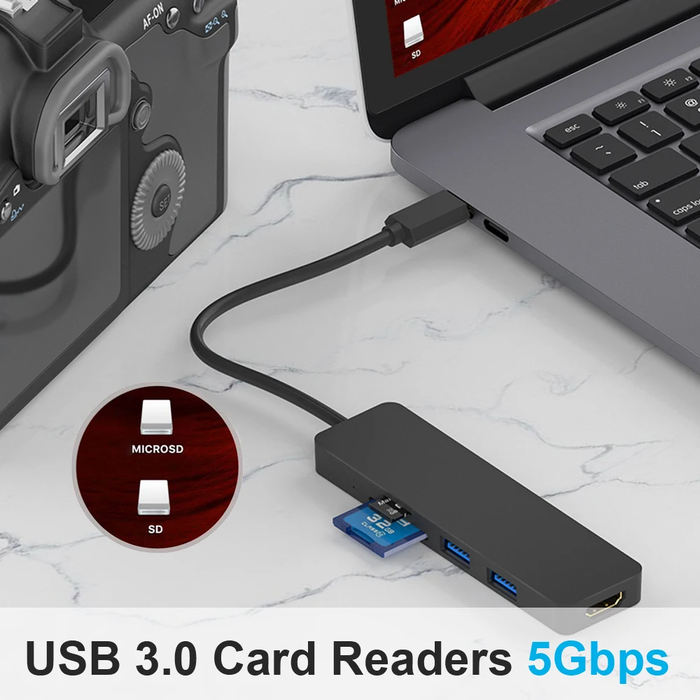 QGeeM USB C концентратор для Macbook Pro type C концентратор для HDMI USB 3,0 TF SD Мульти USB 3,1 концентратор адаптер для iPad Pro OTG Разветвитель USB C док-станция