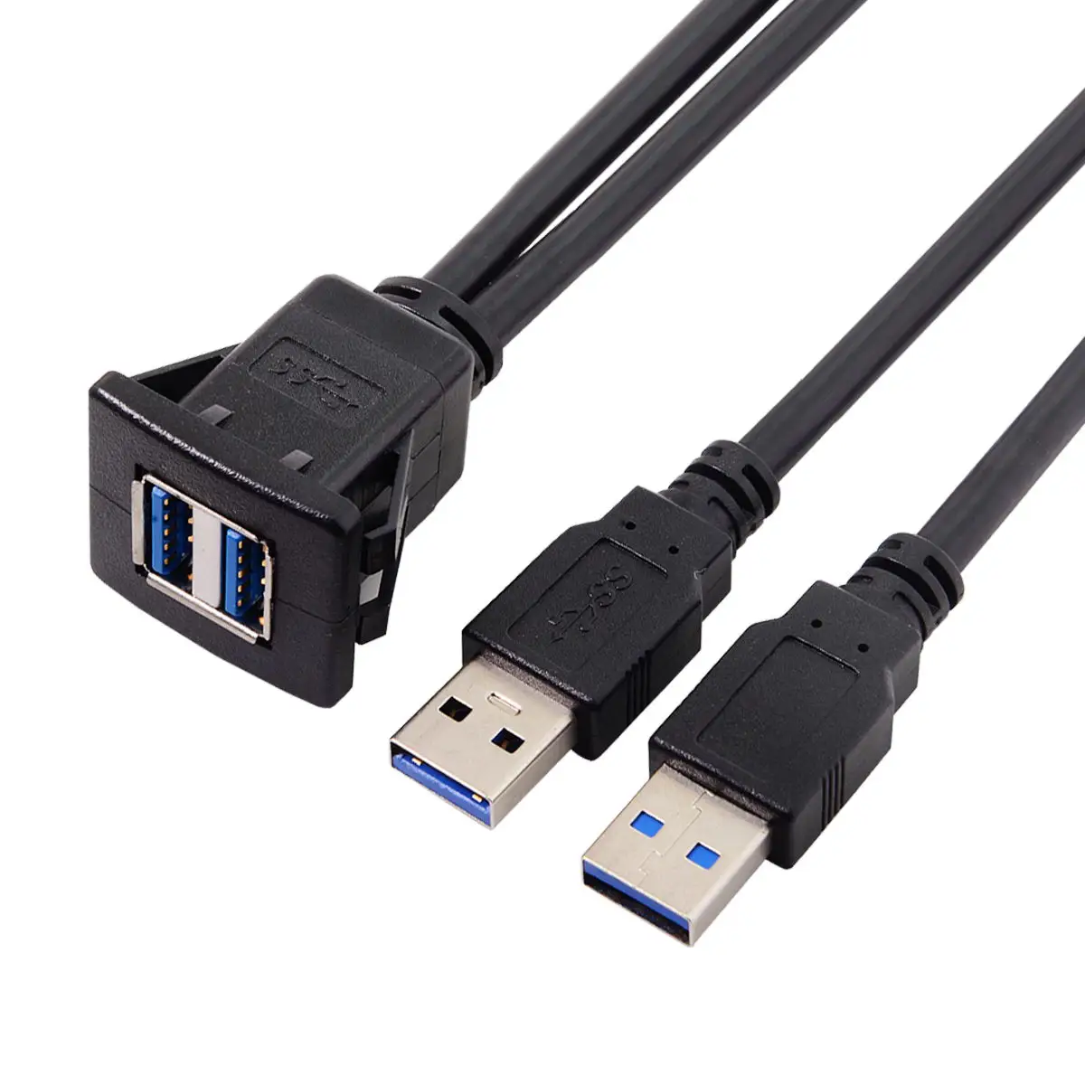 Adaptador Usb de Montagem Embutida Extensor de Painel Usb 3.0 à Prova Dágua Entrada Macho para Fêmea para Carro e Motocicleta - Imagem 3