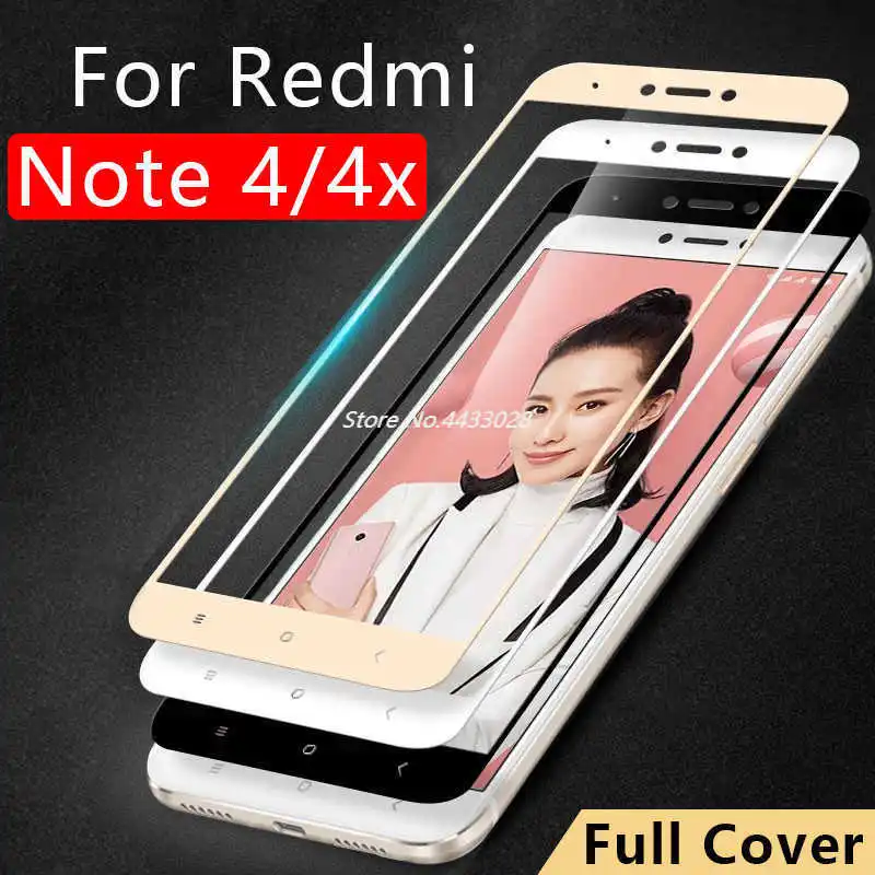 Case On Ksiomi Redmi Note 4x X Full Cover Tempered Glass For