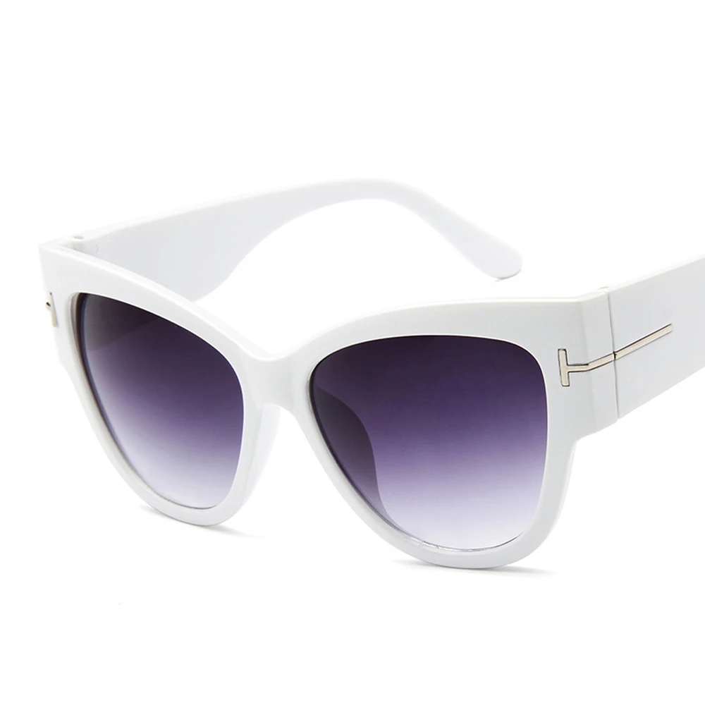 2022 New Brand Sunglasses Women Luxury Designer T Fashion Black Cat Eye oversized Sunglasses Female Gradient Sun Glasses oculos sunglasses for women Sunglasses