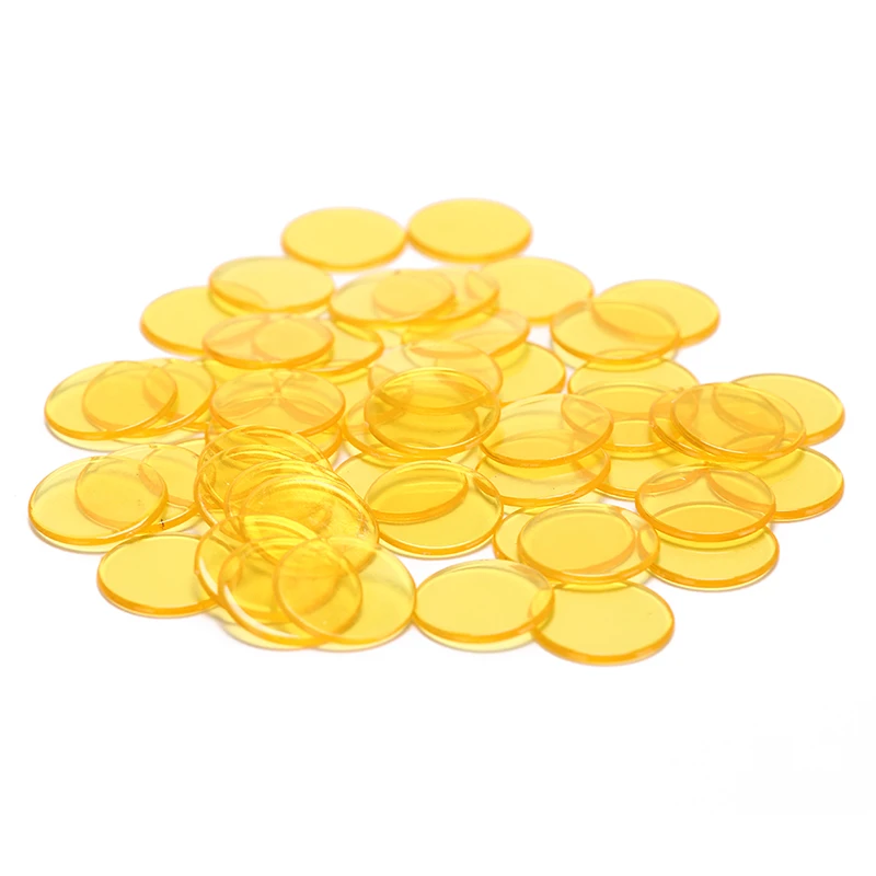 yellow 50 шт карманные мини покерные фишки маленький диск пластиковые прозрачные цветные покерные круглые микросхемы бинго фишки - Цвет: yellow