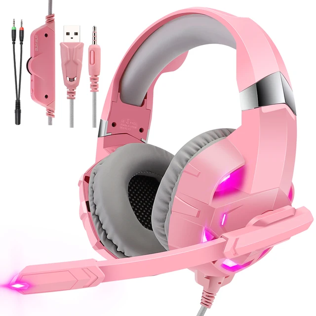 Pink Gamers Headphones | Pink Gaming Headphones | Gamer Headphones Girl -  Headset Gamer - Aliexpress