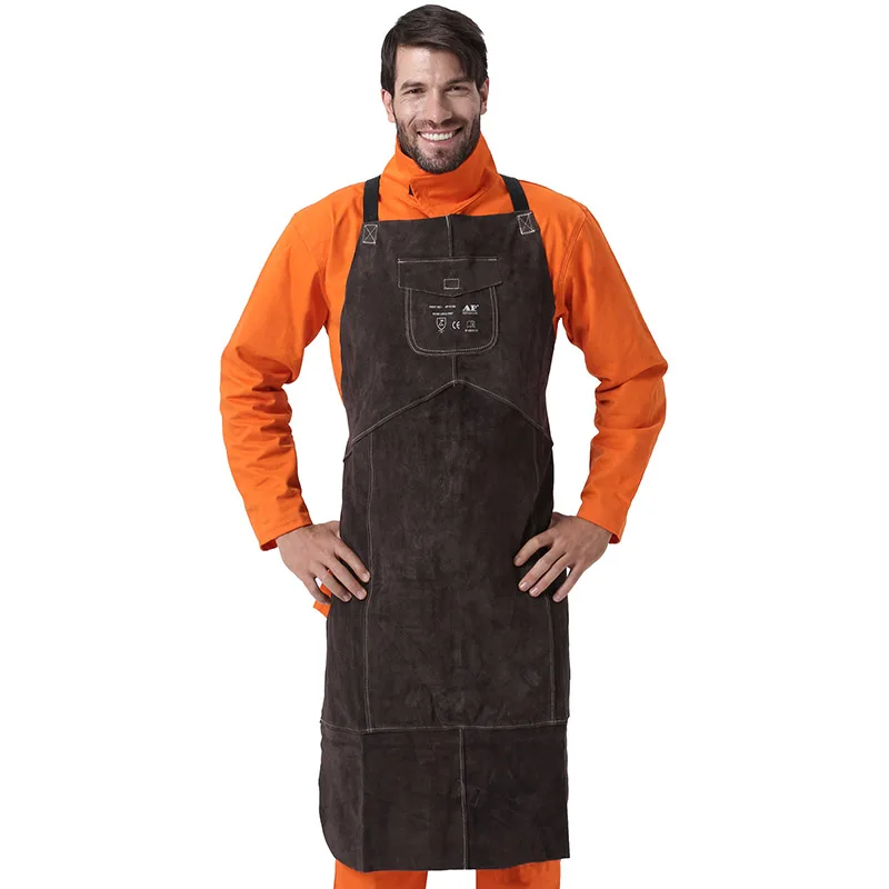 Cow Leather Welding Welder Apron Heat Resistant Blacksmith Mechanic Smock Apron