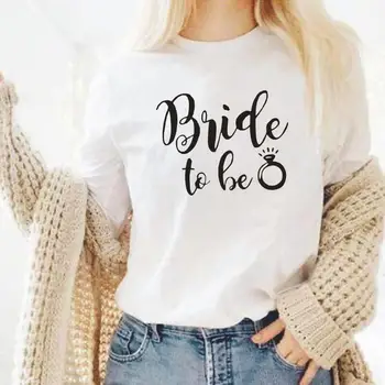 

Bride To Be Rings Ladies T-shirt Wedding Women Tshirts Proposal Girls Tees Bachelor Party Summer Fashion Tops Short Sleeves