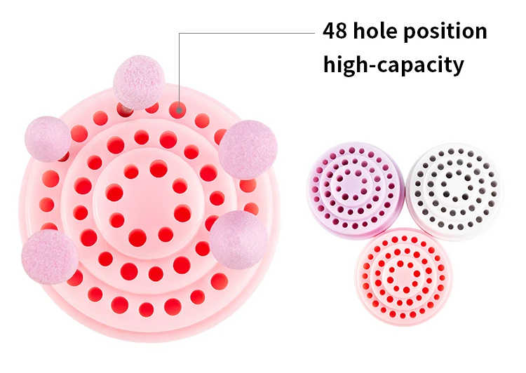 3 Colors 48 Holes Nail Art Drill Bits Empty Storage Box Holder Stand Display Container Manicure Accessories Acrylic Cover Tools