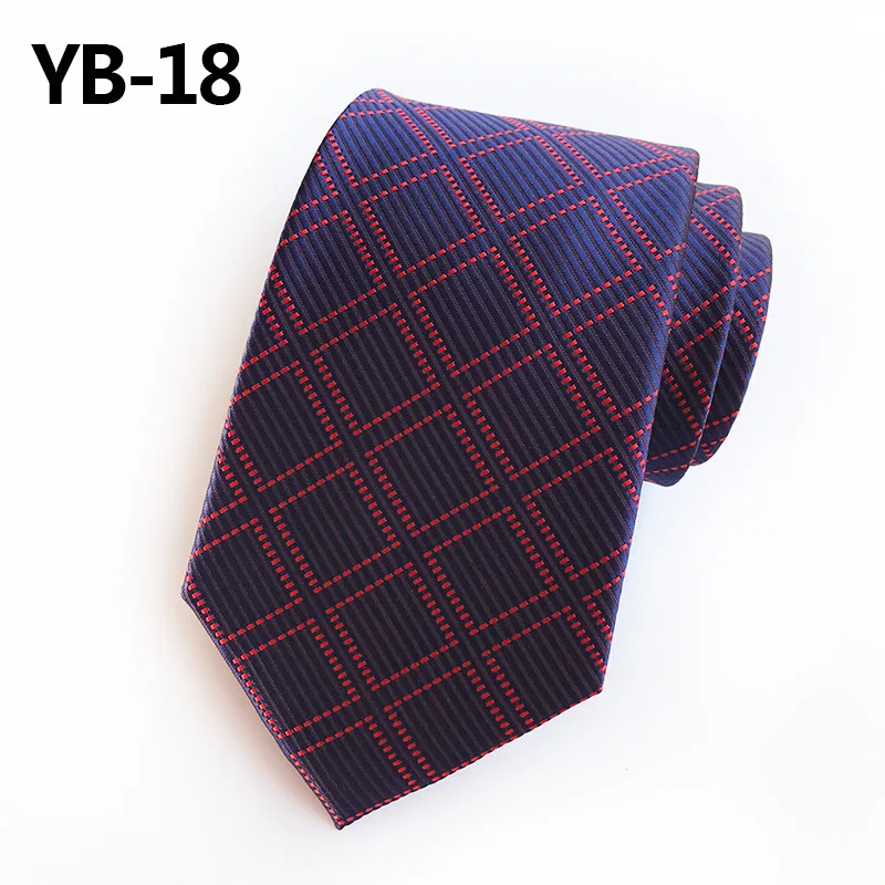 Necktie Мужской Жаккардовый тканый клетчатый полосатый Свадебный Праздничный узкий галстук на шею Элегантный полиэстеровый 8 см облегающий деловой Подарочный галстук - Цвет: Necktie