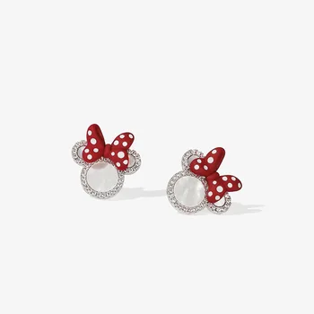 

Bowknot Cute Stud Earrings Silver-plated 2020 Hot Christmas Romantic Cartoon Mouse Jewelry For Girl Charm Accessories Wholesale