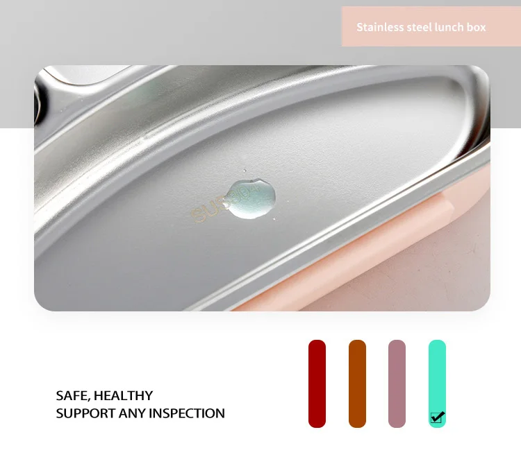 Quality Lunch Box Stainless Steel Bento Leakproof Lunch Box For Kid Portable Microwave Heating Food Containers Box Tableware