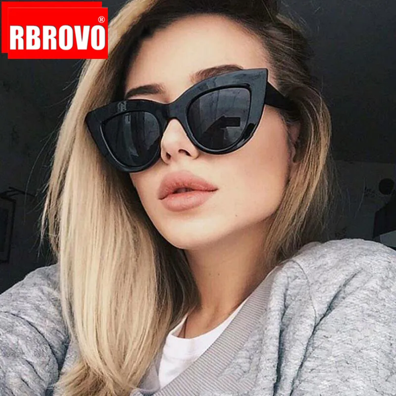 RBROVO, Винтажные Солнцезащитные очки для женщин/мужчин, кошачий глаз, роскошные солнцезащитные очки, классические, для покупок, пляжные очки, Oculos De Sol, UV400